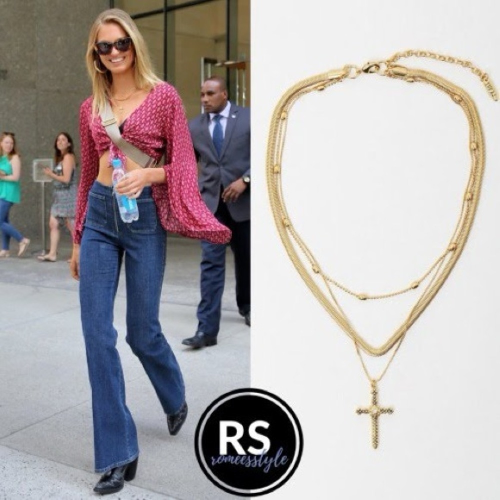 Brand New Luv Aj Layered Serpent Cross Necklace with Cross Pendant